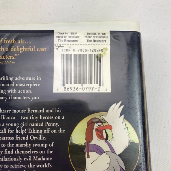 VHS Disney The Rescuers Clamshell Movie Animated Seagull Mice - Picture 5 of 5